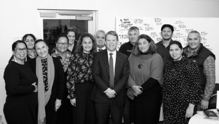 Group with Minister bw