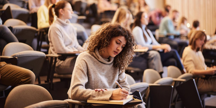 Students in a lecture theatre